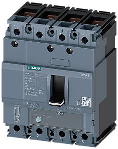 Disjuntor Iec Frame 160 Classe Da Capacidade De Interrupção N Icu 25kA 415V De 4 Polos Proteção De Sistemas TM220 Atfm In 100A Proteção Contra Sobrecarga Ir 70A 100A Proteção Contra Curto-Circuito Ii 10 X In Condutor N Não 3VA1110-3EE42-0AA0 Siemens