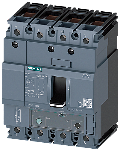 Disjuntor Iec Frame 160 Classe Da Capacidade De Interrupção M Icu 55kA 415V De 4 Polos Proteção De Sistemas TM240 Atam In 125A Proteção Contra Sobrecarga Ir 88A 125A Proteção Contra Curto-Circuito Ii 5 10 X In Condutor N 3VA1112-5EF46-0AA0 Siemens