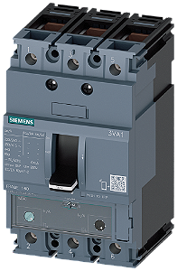 Disjuntor Iec Frame 160 Classe Da Capacidade De Interrupção N Icu 25kA 415V De 3 Polos Proteção De Sistemas TM240 Atam In 80A Proteção Contra Sobrecarga Ir 56A 80A Proteção Contra Curto-Circuito Ii 5 10 X In Ligação De 3VA1180-3EF36-0AA0 Siemens