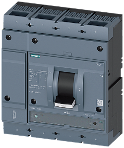 Disjuntor Iec Frame 1000 Classe Da Capacidade De Interrupção H Icu 70kA 415V De 4 Polos Proteção De Sistemas TM240 Atam In 630A Proteção Contra Sobrecarga Ir 440A 630A Proteção Contra Curto-Circuito Ii 5 10 X In Proteção De 3VA1563-6GF42-0AA0 Siemens