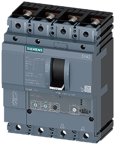 Disjuntor Iec Frame 100 Classe Da Capacidade De Interrupção M Icu 55kA 415V De 4 Polos Proteção De Sistemas ETU320 Li In 100A Proteção Contra Sobrecarga Ir 40A 100A Proteção Contra Curto-Circuito Ii 1,5 12 X In Proteção De 3VA2010-5HL42-0AA0 Siemens