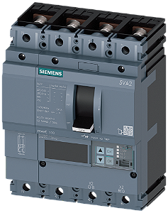 Disjuntor Iec Frame 100 Classe Da Capacidade De Interrupção M Icu 55kA 415V De 4 Polos Proteção De Sistemas ETU850 Lsi In 63A Proteção Contra Sobrecarga Ir 25A 63A Proteção Contra Curto-Circuito Isd 0,6 10x In Ii 1,5 12x In 3VA2063-5KP42-0AA0 Siemens
