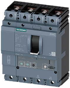 Disjuntor Iec Frame 160 Classe Da Capacidade De Interrupção M Icu 55kA 415V De 4 Polos Proteção De Sistemas ETU320 Li In 100A Proteção Contra Sobrecarga Ir 40A 100A Proteção Contra Curto-Circuito Ii 1,5 12 X In Proteção De 3VA2110-5HL42-0AA0 Siemens