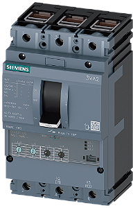 Disjuntor Iec Frame 160 Classe Da Capacidade De Interrupção E Icu 200 Ka 415 V De 3 Polos Proteção De Sistemas ETU330 Lig In 63A Proteção Contra Sobrecarga Ir 25A 63A Proteção Contra Curto-Circuito Ii 1,5 12 X In Proteção 3VA2163-0HM36-0AA0 Siemens