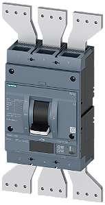 Disjuntor Iec Frame 1250 Classe Da Capacidade De Interrupção M Icu 55kA 415 V De 3 Polos Proteção De Sistemas ETU550 Lsi In 1250A Proteção Contra Sobrecarga Ir 500A 1250A Proteção Contra Curto-Circuito Isd 0,6 10x In Ii 1,5 3VA2612-5JP32-0AA0 Siemens