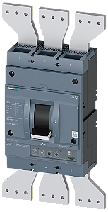 Disjuntor Iec Frame 1250 Classe Da Capacidade De Interrupção C Icu 110kA 415 V De 3 Polos Proteção De Sistemas ETU330 Lig In 1250A Proteção Contra Sobrecarga Ir 500A 1250A Proteção Contra Curto-Circuito Ii 1,5 10 X In 3VA2612-7HM32-0AA0 Siemens