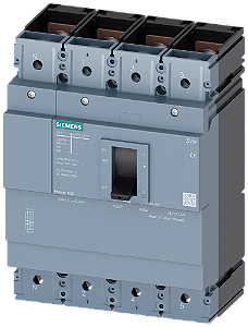 Disjuntor Iec Frame 400 Classe Da Capacidade De Comutação N Icu 36kA 415V De 4 Polos Proteção De Instalações TM210 Ftfm In 400A Proteção Contra Sobrecarga Ir 400A Ajustado De Modo Fixo Proteção Contra Curto-Circuito Ii 10 X 3VM1340-4ED42-0AA0 Siemens