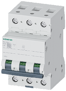 Minidisjuntor 400V 6kA De 3 Polos C 6A Disjuntores Sentron Para A Proteção Segura Contra Curto-Circuito E Sobrecarga Para Aplicações Padrão Em Habitações E Edifícios Montagem E Desmontagem Do Aparelho Sem Ferramenta Cablagem 5SL6306-7MB Siemens