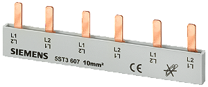 Barramento De Pino 10mm2 Conexão 6x De 2 Fases Protegido Contra Contato Barramento De Pernos Sentron 5ST3 Como Componente Adicional Para Dispositivos De Proteção De Corrente Residual E Minidisjuntores Estes Componentes Adicionais 5ST3608 Siemens