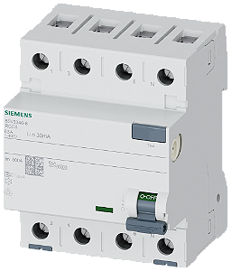 Disjuntor De Corrente De Fuga De 4 Polos Tipo A In 63 A 30 Ma Un Ca 400 V Disjuntor De Corrente Residual Sentron 5SV3 Para A Proteção Abrangente De Pessoas E Valores Materiais Contra Choque Elétrico Os Disjuntores De Corrente De 5SV3346-6 Siemens