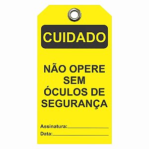 Etiqueta De Cuidado / Descr.: Nao Opere S/ Oculos De Seguranca Etam04 Tagout