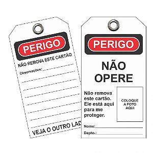 Etiqueta De Perigo Com Filme / Descr.: Nao Remova Este Cartao Etbr12 Tagout