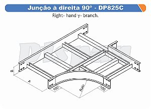 Juncao Direita Aço Carbono 90G Curvilineo 520 500Mm Gf Aba Interna Alt 100Mm