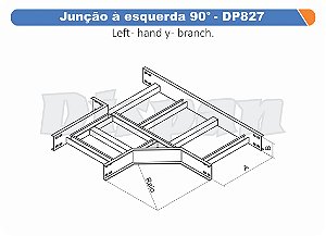 Juncao Esquerda Aço Carbono 90G Raio Segmentado 320 1200Mm Gf Aba Interna Alt 100Mm