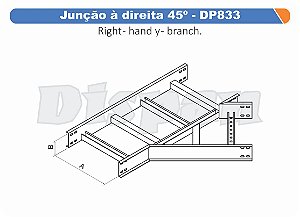 Juncao Para Leito Direita Aço Carbono 45G Raio Segmentado 520 1500Mm Gf Aba Interna Alt 100Mm