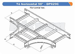 Te Para Leito Horizontal Aço Carbono 90G Curvilineo 320 1100Mm Gf Aba Externa Alt 100Mm