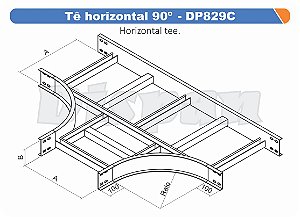 Te Para Leito Horizontal Aço Carbono 90G Curvilineo 520 900Mm Gf Aba Interna Alt 100Mm
