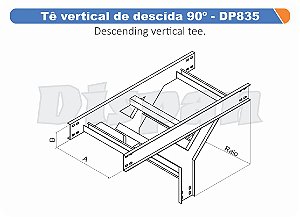 Te Para Leito Vertical De Descida Aço Carbono 90G Raio Segmentado 320 1000Mm Gf Aba Externa Alt 100Mm