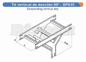 Te Para Leito Vertical De Descida Aço Carbono 90G Raio Segmentado 320 400Mm Gf Aba Externa Alt 100Mm