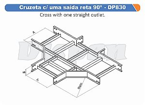 Cruzeta Para Leito Saida Reta Aço Carbono 90G Raio Segmentado 320 1000Mm Gf Aba Externa Alt 100Mm