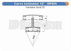 Curva Para Leito Horizontal Aço Carbono 15G Raio Segmentado 320 600Mm Gf Aba Externa Alt 100Mm