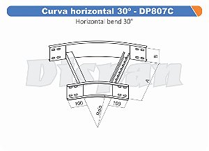 Curva Para Leito Horizontal Aço Carbono 30G Curvilineo 320 300Mm Gf Aba Interna Alt 100Mm