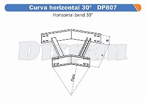 Curva Para Leito Horizontal Aço Carbono 30G Raio Segmentado 320 200Mm Gf Aba Interna Alt 100Mm