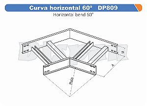 Curva Para Leito Horizontal Aço Carbono 60G Raio Segmentado 320 800Mm Gf Aba Interna Alt 100Mm