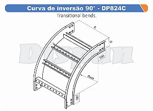 Curva Para Leito Inversao Aço Carbono 90G Curvilineo 520 900Mm Gf Aba Interna Alt 100Mm