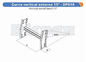 Curva Para Leito Vertical Externa Aço Carbono 15G Raio Segmentado 320 1000Mm Gf Aba Externa Alt 100Mm