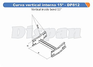 Curva Para Leito Vertical Interna Aço Carbono 15G Raio Segmentado 520 500Mm Gf Aba Externa Alt 100Mm