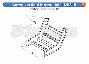 Curva Para Leito Vertical Interna Aço Carbono 60G Raio Segmentado 320 200Mm Gf Aba Externa Alt 100Mm