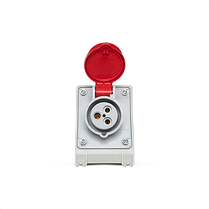 Tomada Sobrepor Newkon 2P+T 16A Vermelho Steck N3009