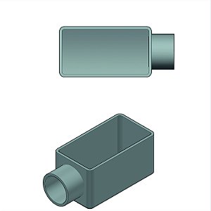 Caixa Fixa Conduletzel Alu Cinza E 1.1/2" Tampa Cega Ved Pvc Bsp E-30 C/ TP+V PVC ALU CZ Wetzel