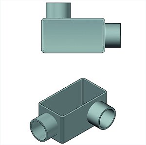 Caixa Fixa Conduletzel Alu Cinza Ll 2.1/2" Tampa Cega Ved Pvc Npt LL-40 NPT C/ TP+V PVC ALU CZ Wetzel