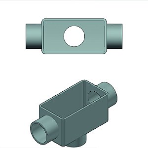 Caixa Fixa Conduletzel Alu Cinza Tb 2.1/2" Tampa Cega Ved Pvc Npt TB-40 NPT C/ TP+V PVC ALU CZ Wetzel