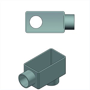 Caixa Fixa Conduletzel Alu Cinza Lb 1/2" Tampa Cega Paraf Inox Bsp LB-10 C/ T PARAF INOX ALU CZ Wetzel