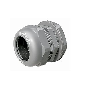 Conector Prensa Cabo Nylon Curto Cinza 1" Diametro Cabo 18-25 C/ R Bsp C/ Contrapor PN BSP C+P-20 CZ Wetzel