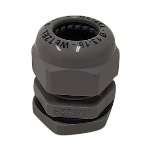 Conector Prensa Cabo Nylon Curto Cinza 1.1/2" Diametro Cabo 32-38 C/ R Bsp C/ Contrapor PN BSP C+P-30 CZ Wetzel