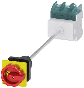 Sentron Seccionador De Corte Em Carga 3LD Chave De Parada De Emergência 3 Polos Iu 100 A Potência De Operação/A CA-23 A A 400V 37 Kw Fixação No Piso Com Acoplamento Da Porta Acionamento Rotativo Vermelho/Amarelo Fixação Central 3LD2744-0TK53 Siemens