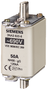 Fusível Nh T.00 50A 690Vca 3NA3820-6 SIEMENS