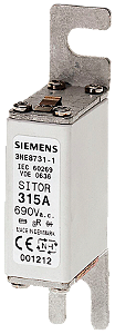 Fusível Sitor M8 315A 690V Ar 3NE8731-1 SIEMENS