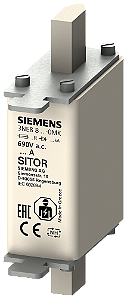 Elemento De Fusível Sitor Com Contatos De Faca NH000 In 100 A Ar Un Ca 690 V Un Cc 440 V Indicador Frontal Elemento Fusível Sitor Sentron 3NE8 Para Fusíveis Para Semicondutores Sitor Como Parte Integrante Importante Dos 3NE8821-0MK Siemens