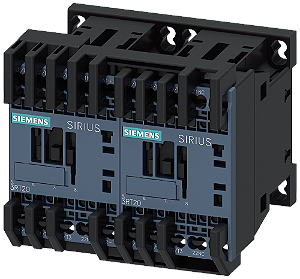 Combinação Reversora CA-3e/CA-3 16 A 7,5 Kw / 400 V De 3 Polos 24 V Cc Terminal De Mola Travamento Elétrico E Mecânico Combinação De Inversão Sirius 3RA23 Para A Comutação De Motores Incl Mudança Do Sentido De Rotação A 3RA2318-8XB30-2BB4 Siemens