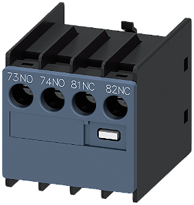 Interruptor Auxiliar No Lado Frontal 1 Na + 1 Nf 73/74 81/82 Caminho De Corrente 1 Na 1 Nf Entrada De Cabo Por Cima Conexão Parafusada Para Contatores E Contatores Auxiliares Interruptor Auxiliar Sirius 3RH29 Para A Ampliação De 3RH2911-1LA11 Siemens