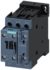 Contator De Potência CA-3e/CA-3 38 A 18,5 Kw / 400 V De 3 Polos 24 V Cc Com Combinação De Diodos Inserida Contatos Auxiliares 1 Na + 1 Nf Conexão Parafusada Tamanho Da Estrutura S0 Contator De Potência Sirius Para A Comutação De 3RT2028-1FB40 Siemens