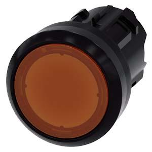 Botão Iluminado 22 Mm Redondo Plástico Âmbar Botão De Pressão Plano Tecla Com Retorno Botão De Pressão Iluminado Sirius Act Para A Comutação E O Comando De Consumidores Elétricos Sob O Nome De Marca Sirius Act A Siemens 3SU1001-0AB00-0AA0 Siemens