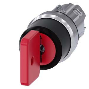 Interruptor De Chave O M R 22 Mm Redondo Metal De Alto Brilho Número Do Fecho 73037 Vermelho Com 2 Chaves 3 Posições De Comutação I-O-Ii De Encaixe Ângulo De Comutação 2x45 10 30h/12h/13 30h Retirada Da Chave I+O+Ii 3SU1050-4FL11-0AA0 Siemens