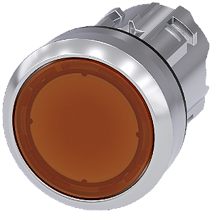 Botão Iluminado 22 Mm Redondo Metal De Alto Brilho Âmbar Botão De Pressão Plano Tecla Com Retorno Botão De Pressão Iluminado Sirius Act Para A Comutação E O Comando De Consumidores Elétricos Sob O Nome De Marca Sirius Act A 3SU1051-0AB00-0AA0 Siemens