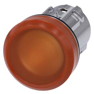 Indicador Luminoso 22 Mm Redondo Metal De Alto Brilho Âmbar Lente Plano Luz De Aviso Sirius Act Para A Sinalização De Estados De Comutação Ou Avarias Em Instalações Com Uma Luminosidade Brilhante Graças À Tecnologia Led 3SU1051-6AA00-0AA0 Siemens